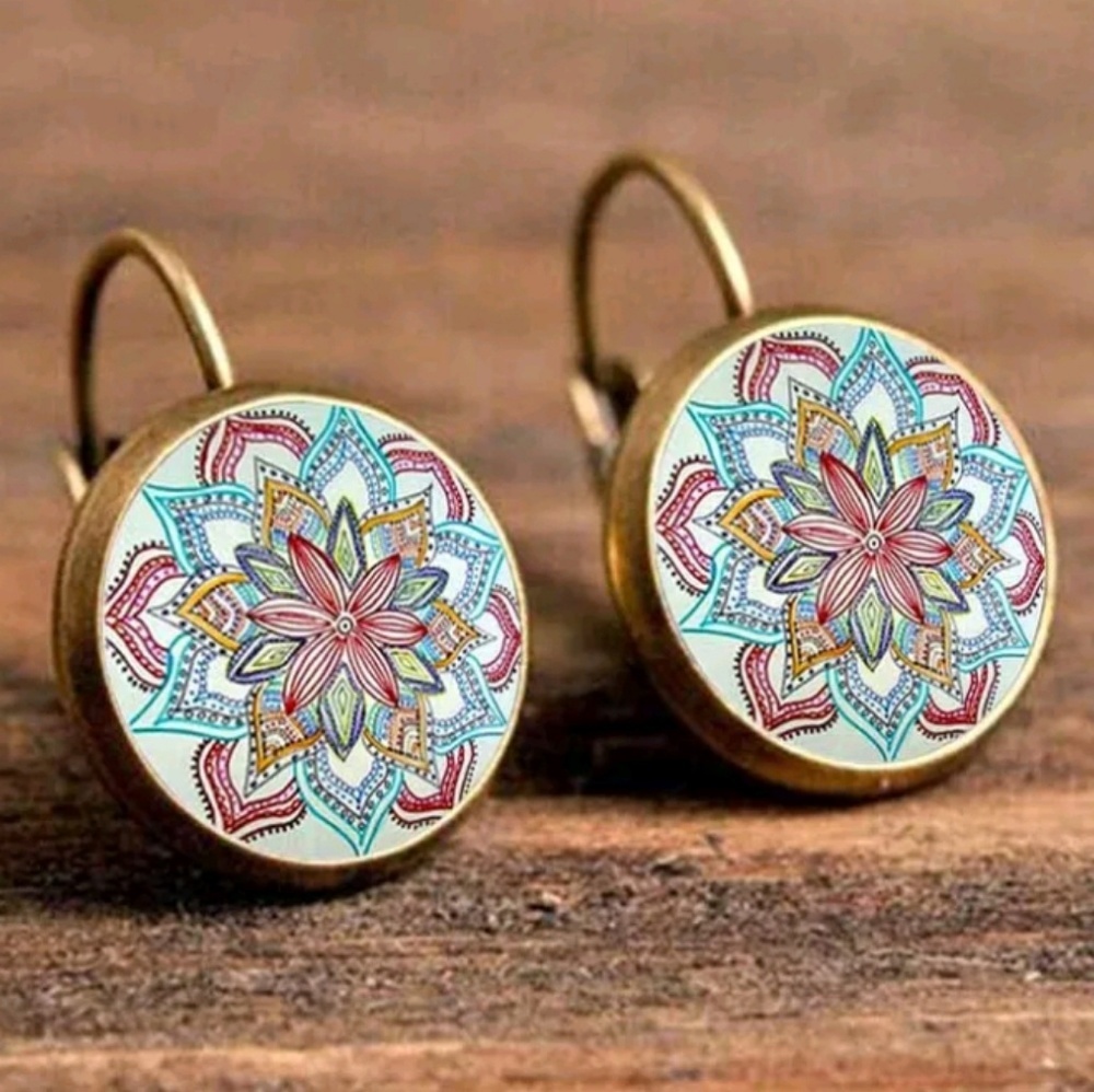 Vibrant Bohemian Gypsy Round Earrings